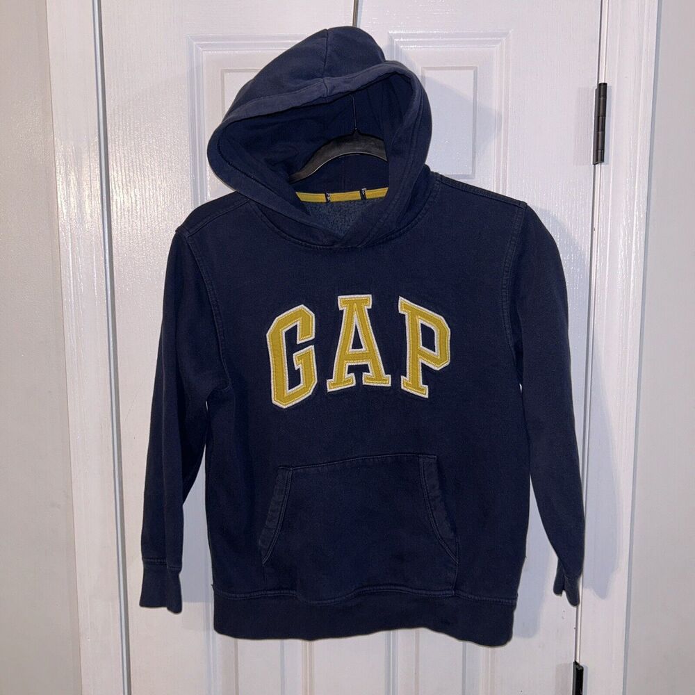 GAP Spell-out Kids Hoodie Youth sz M (8) ? Sewn Faded